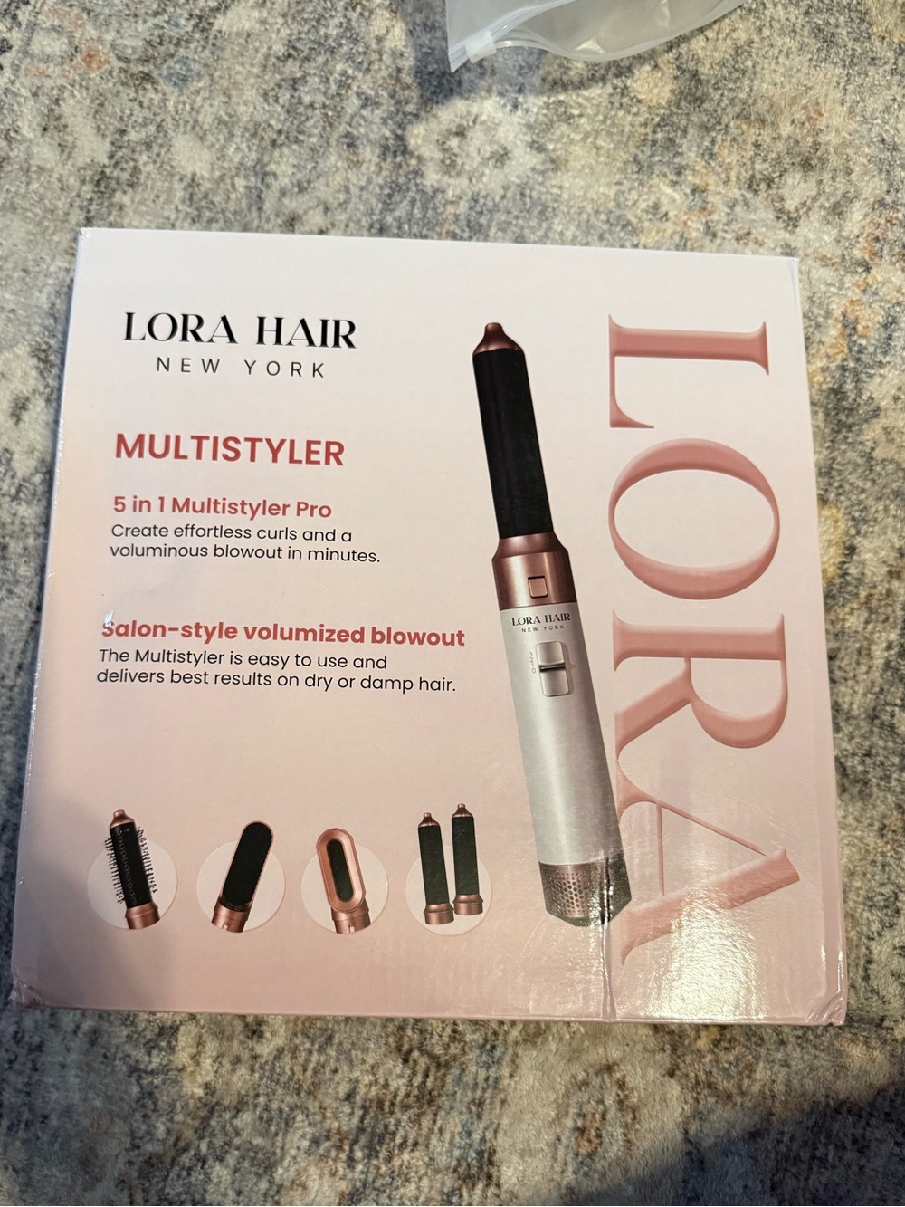 Lora Hair 5-in-1 Multistyler Pro Hair Tool - Pink/Silver